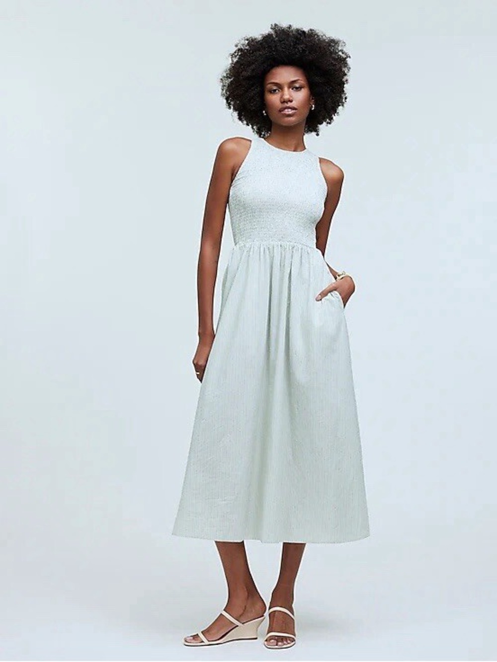 Madewell Light Mint Green Midi Dress